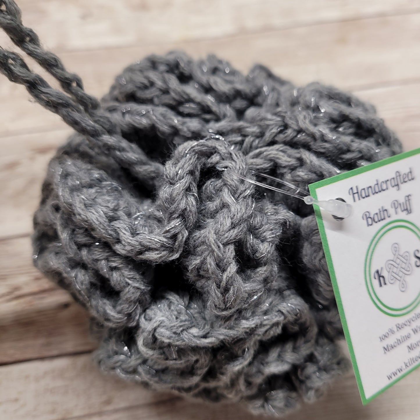 Recycled Gray Shower Puff Bath Sponge