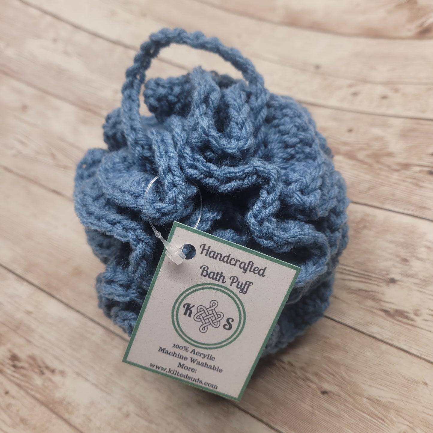 Slate Blue Shower Puff Bath Sponge