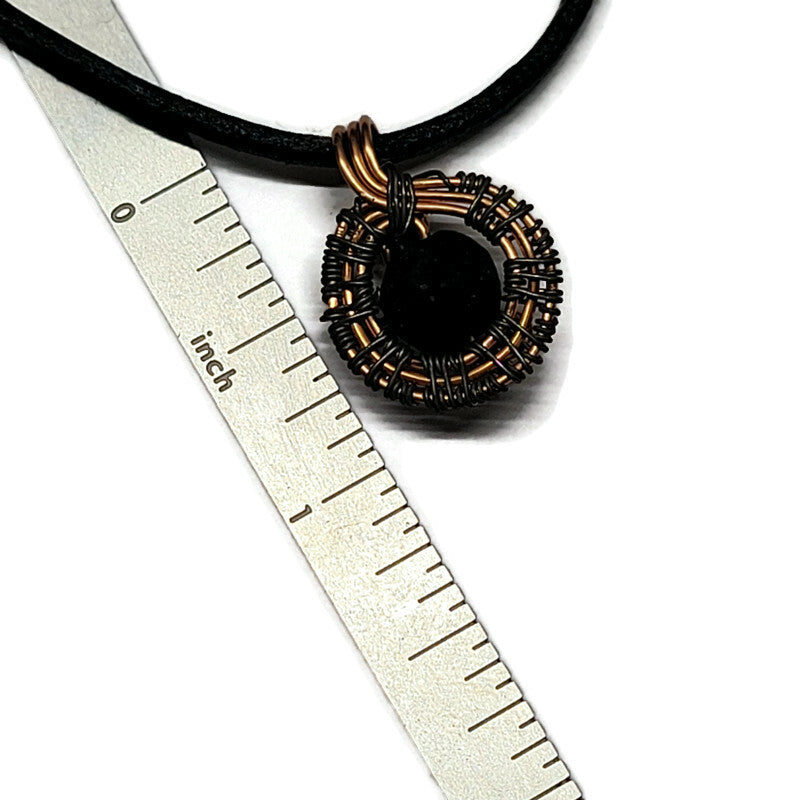 Lava Stone Aromatherapy Necklace - Wire Wrapped Necklace