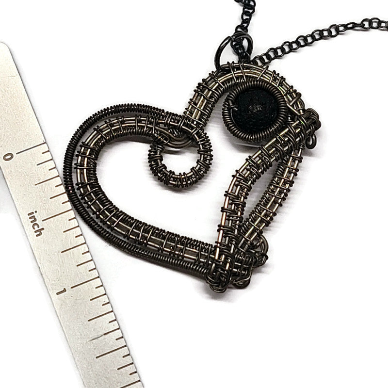 Lava Stone Aromatherapy Necklace - Wire Wrapped Necklace