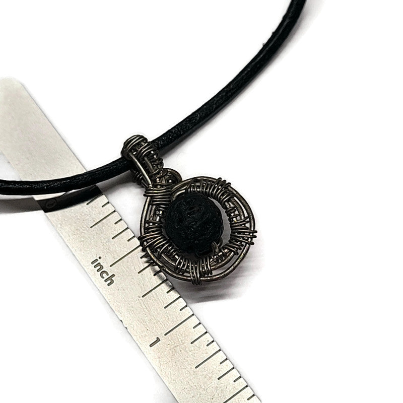 Lava Stone Aromatherapy Necklace - Wire Wrapped Necklace