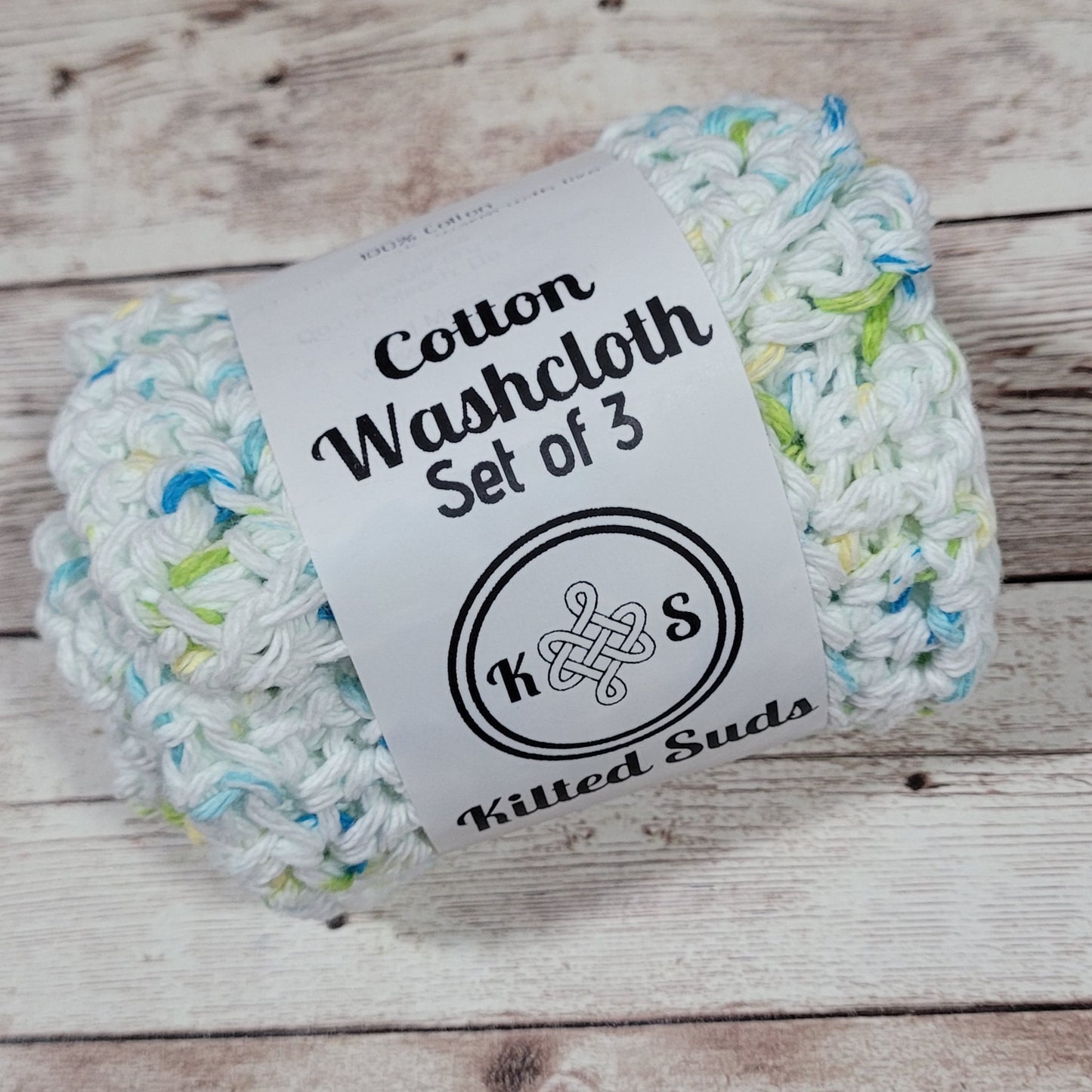 Set of 3 Cotton Washcloths - Beach House 2