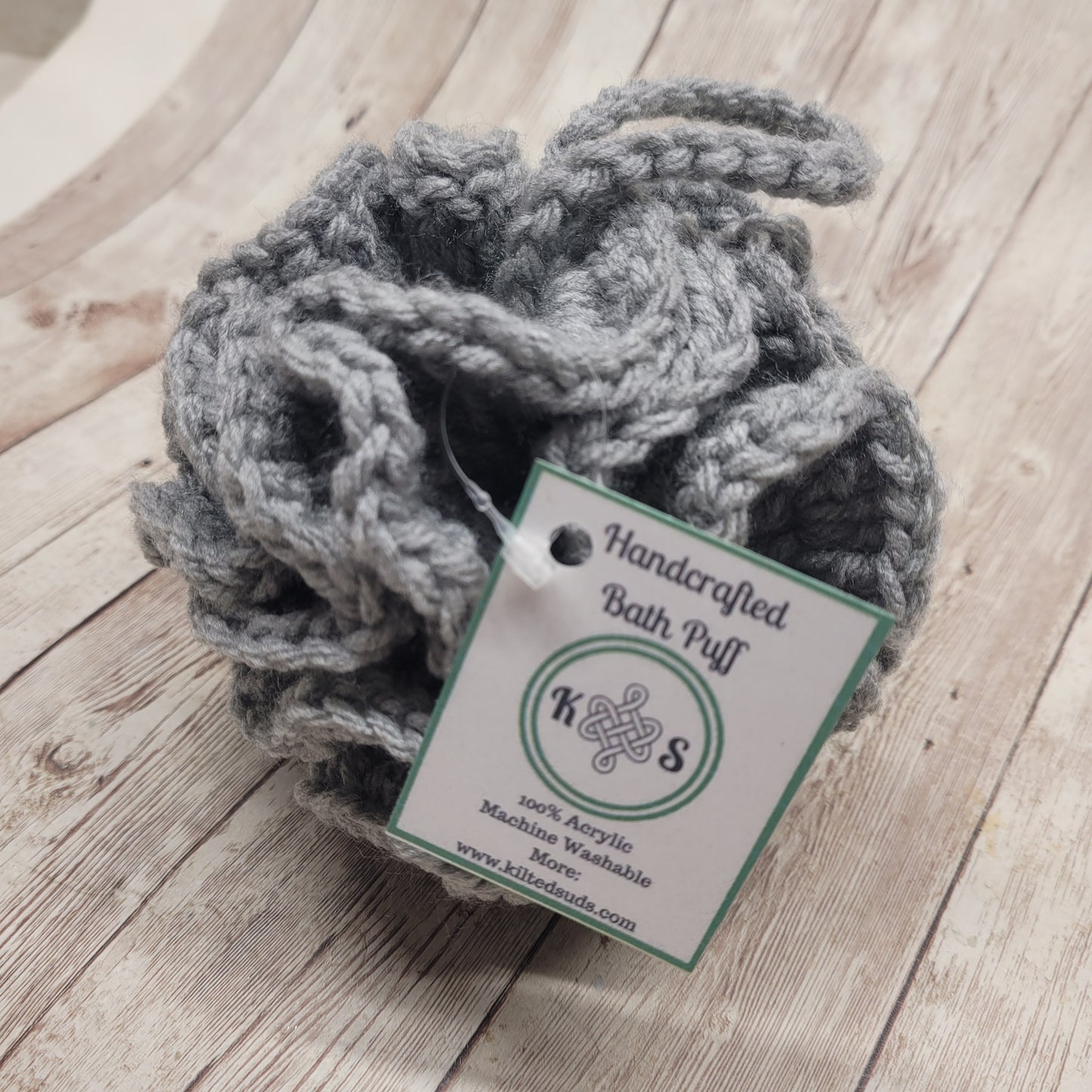 Soft Grey Shower Puff Bath Sponge