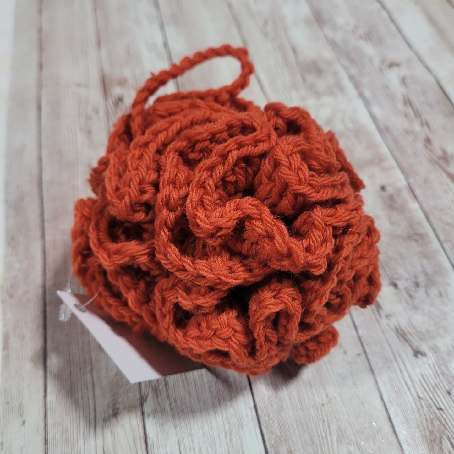 Burnt Orange Shower Puff Bath Sponge