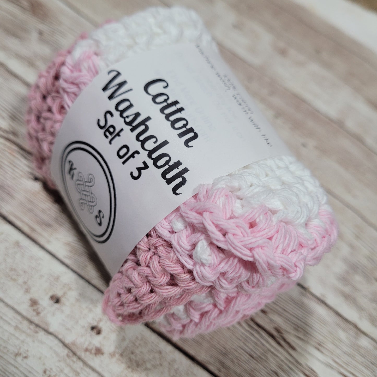 Set of 3 Cotton Washcloths - Love