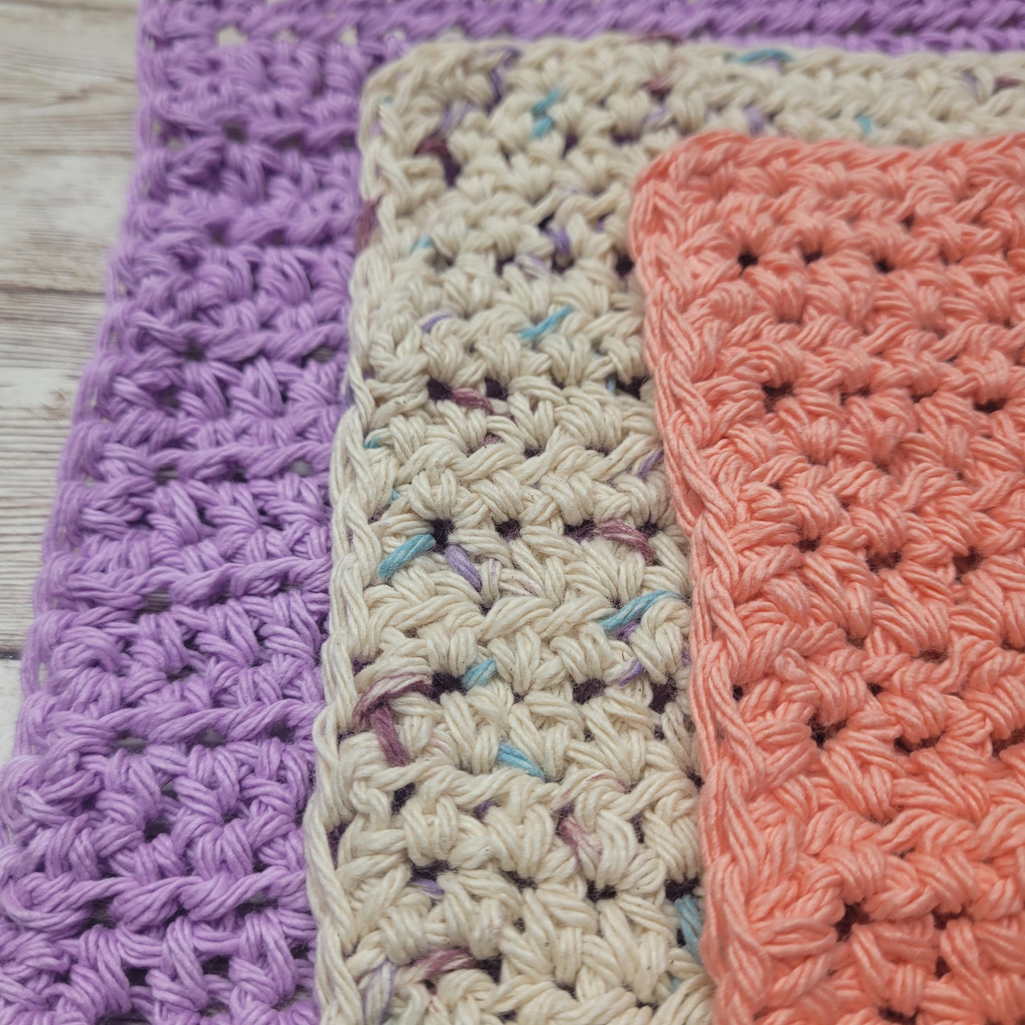 Set of 3 Cotton Washcloths - Nursery