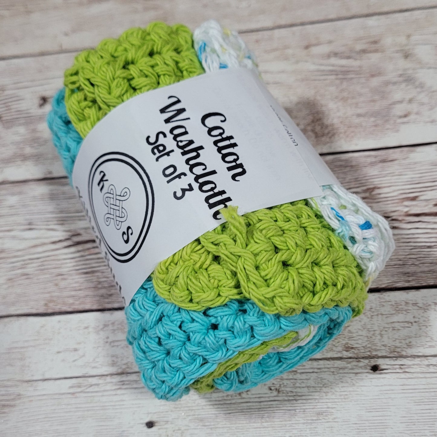 Set of 3 Cotton Washcloths - Sand & Sun