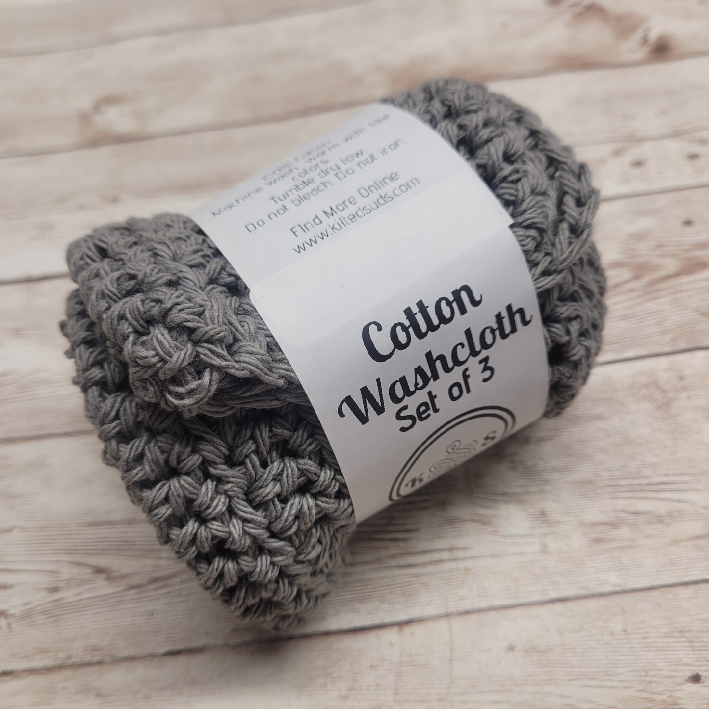 Gray Cotton Washcloth