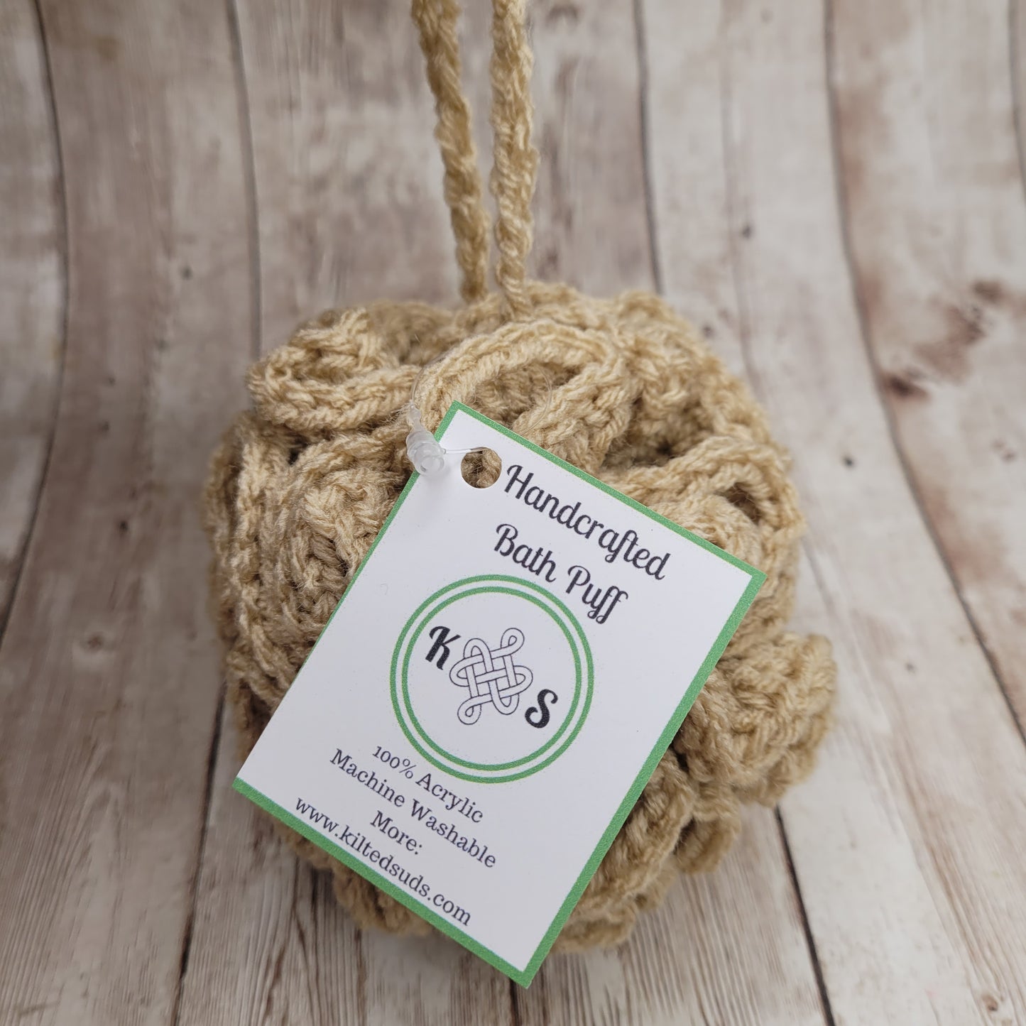 Beige Shower Puff Bath Sponge