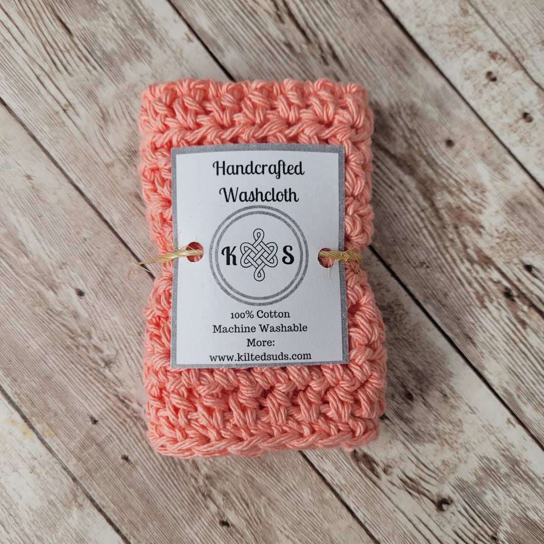 Peach Cotton Washcloth