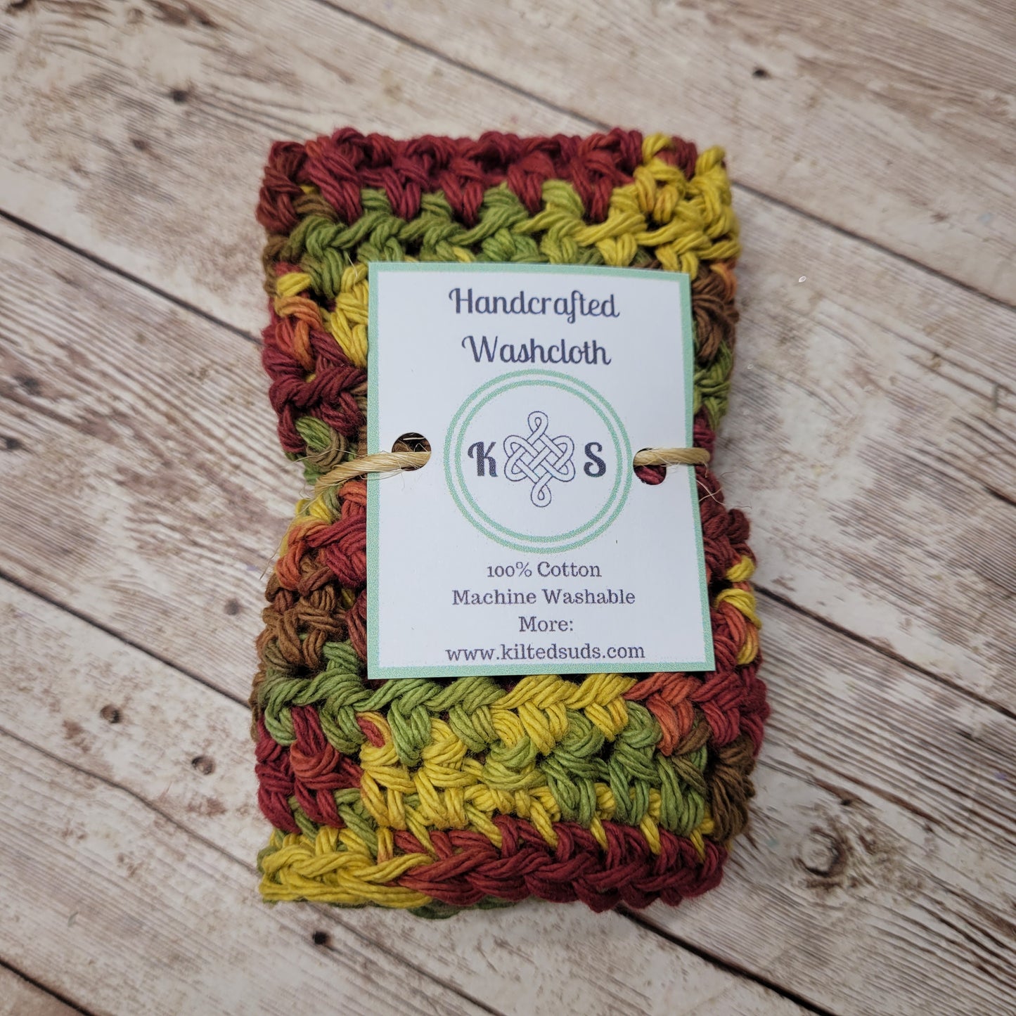 Autumn Leaves Cotton Washcloth