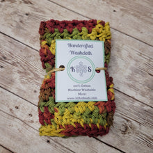Load image into Gallery viewer, Autumn Leaves Cotton Washcloth
