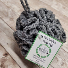 Load image into Gallery viewer, Recycled Gray Shower Puff Bath Sponge
