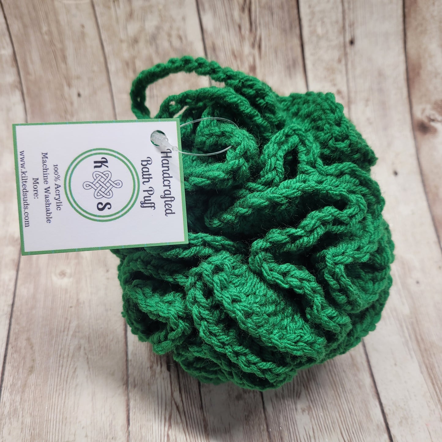 Kelly Green Shower Puff Bath Sponge
