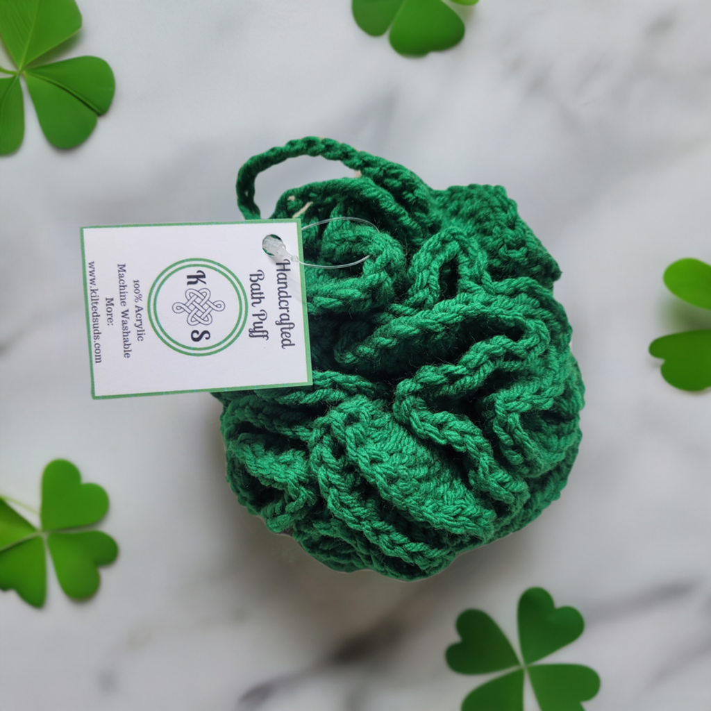 Kelly Green Shower Puff Bath Sponge