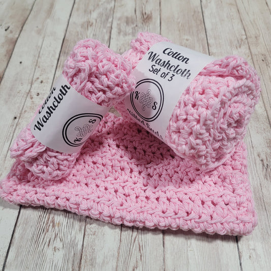 Light Pink Cotton Washcloth