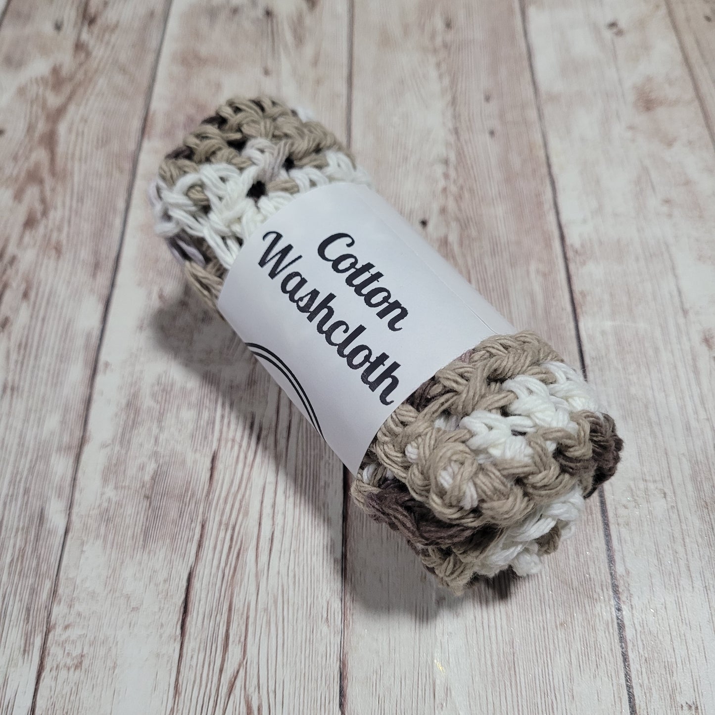 Brown & Beige Cotton Washcloth