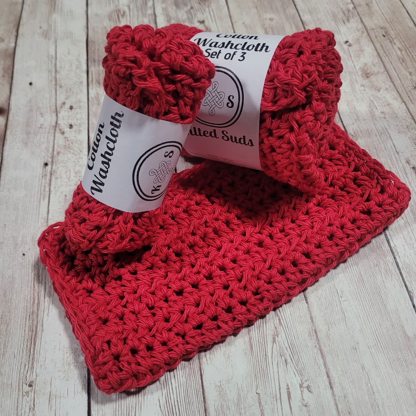 Red Cotton Washcloth