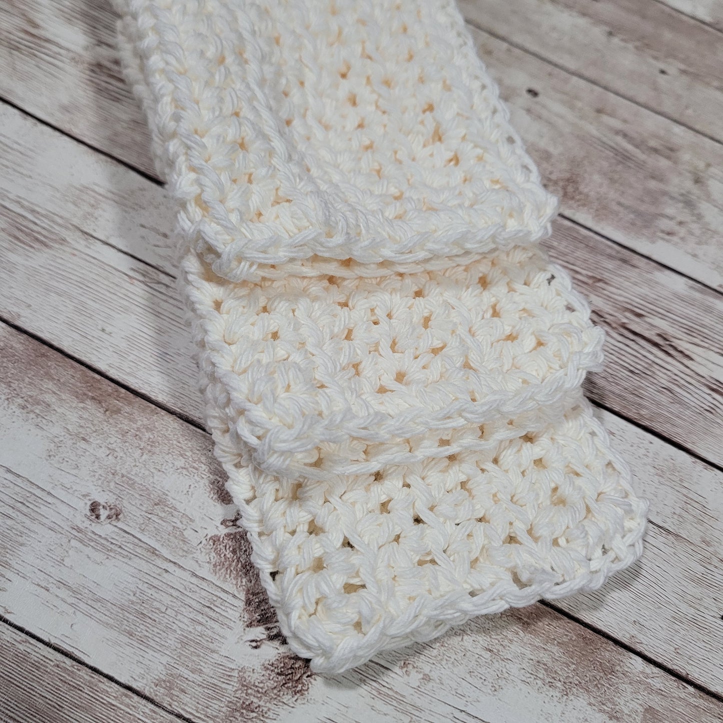 Set of 3 Cotton Washcloths - Beige
