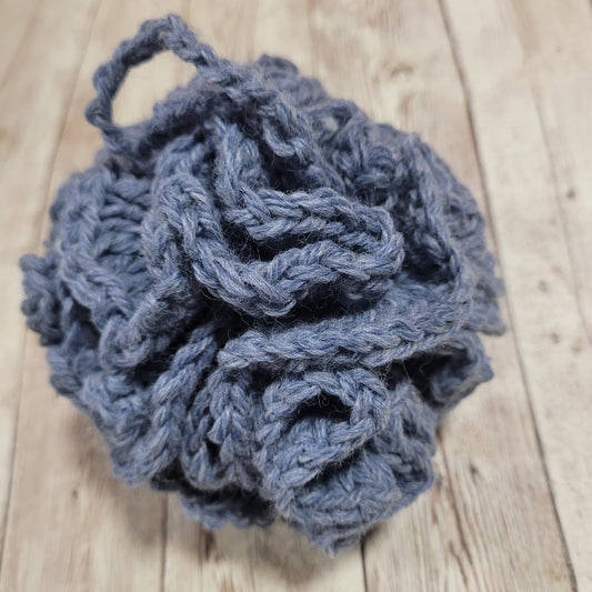 Heather Blue Shower Puff Bath Sponge