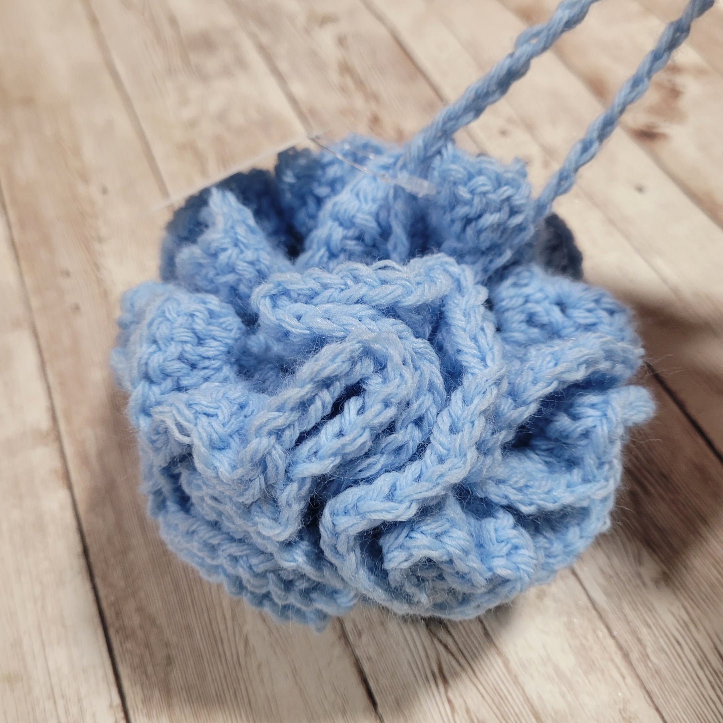Pale Blue Shower Puff Bath Sponge