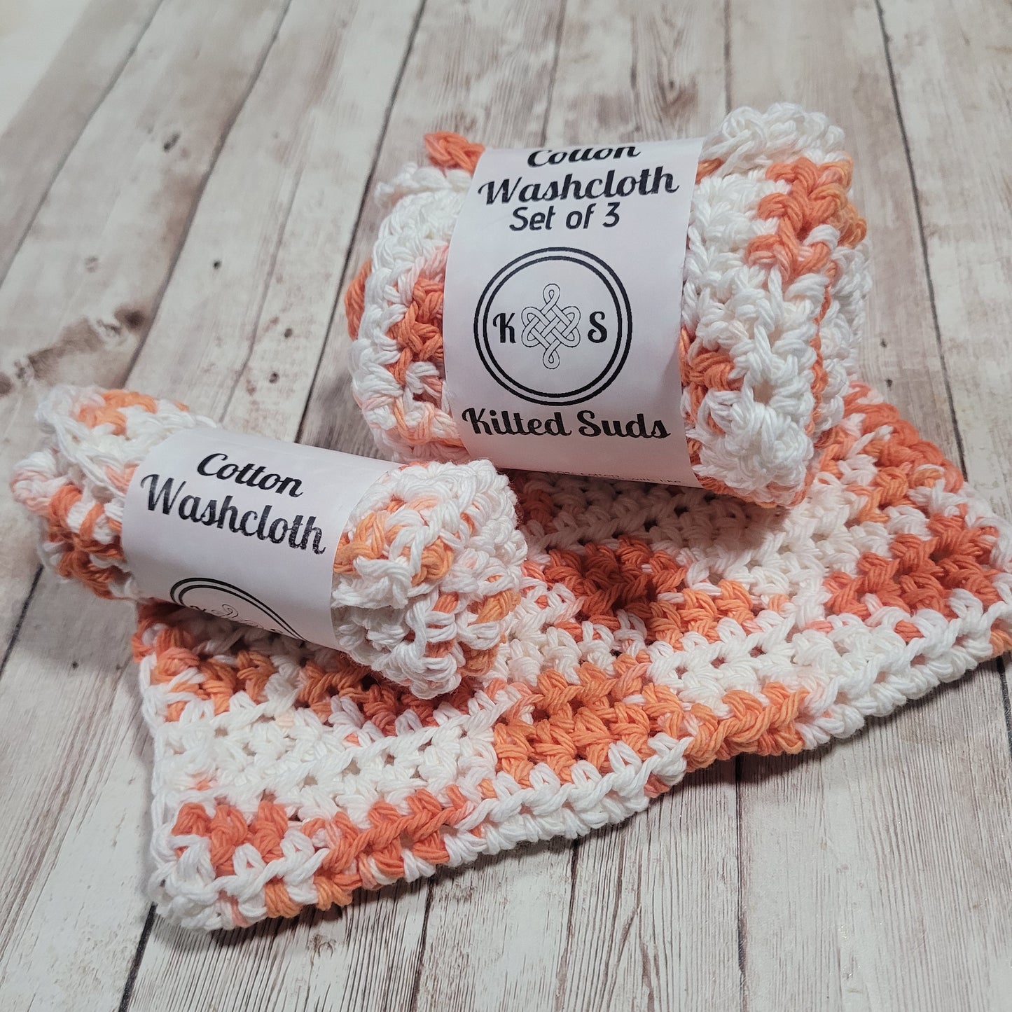 Orange Creamsicle Cotton Washcloth