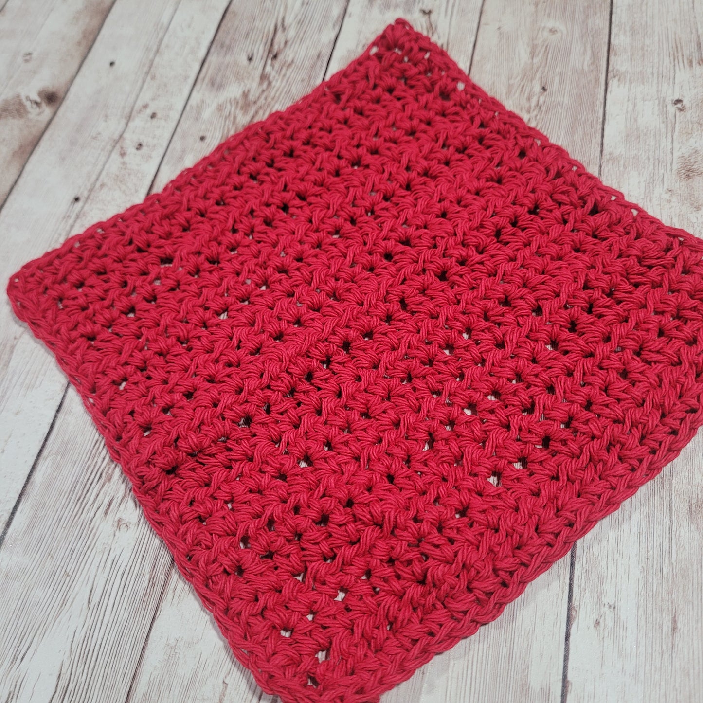 Red Cotton Washcloth