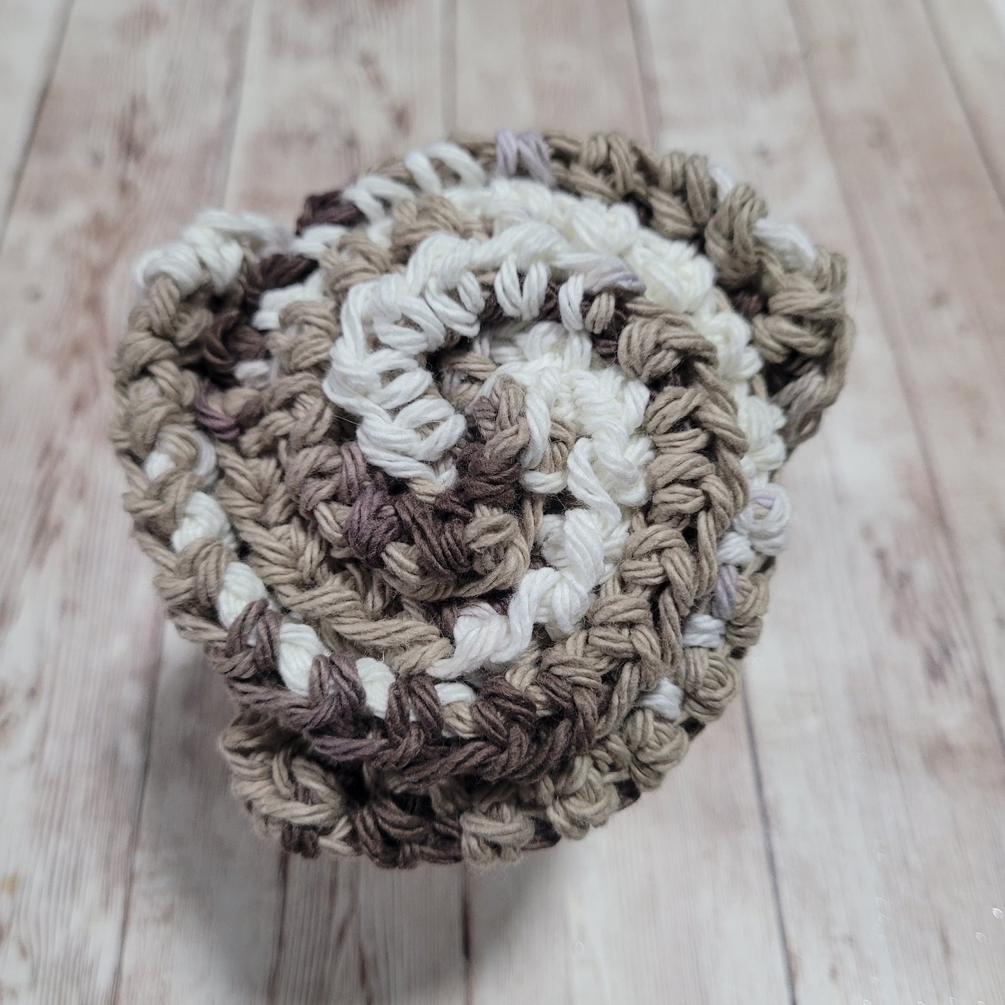 Brown & Beige Cotton Washcloth
