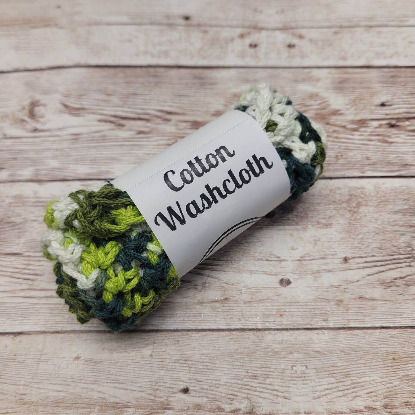 Calla Lily Green Cotton Washcloth