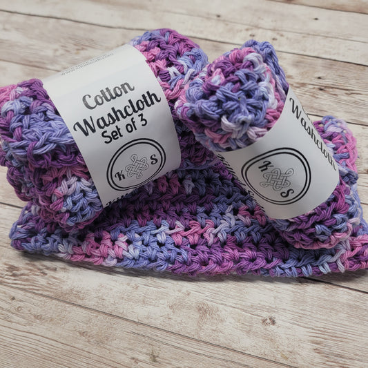 Shades Of Purple Cotton Washcloth
