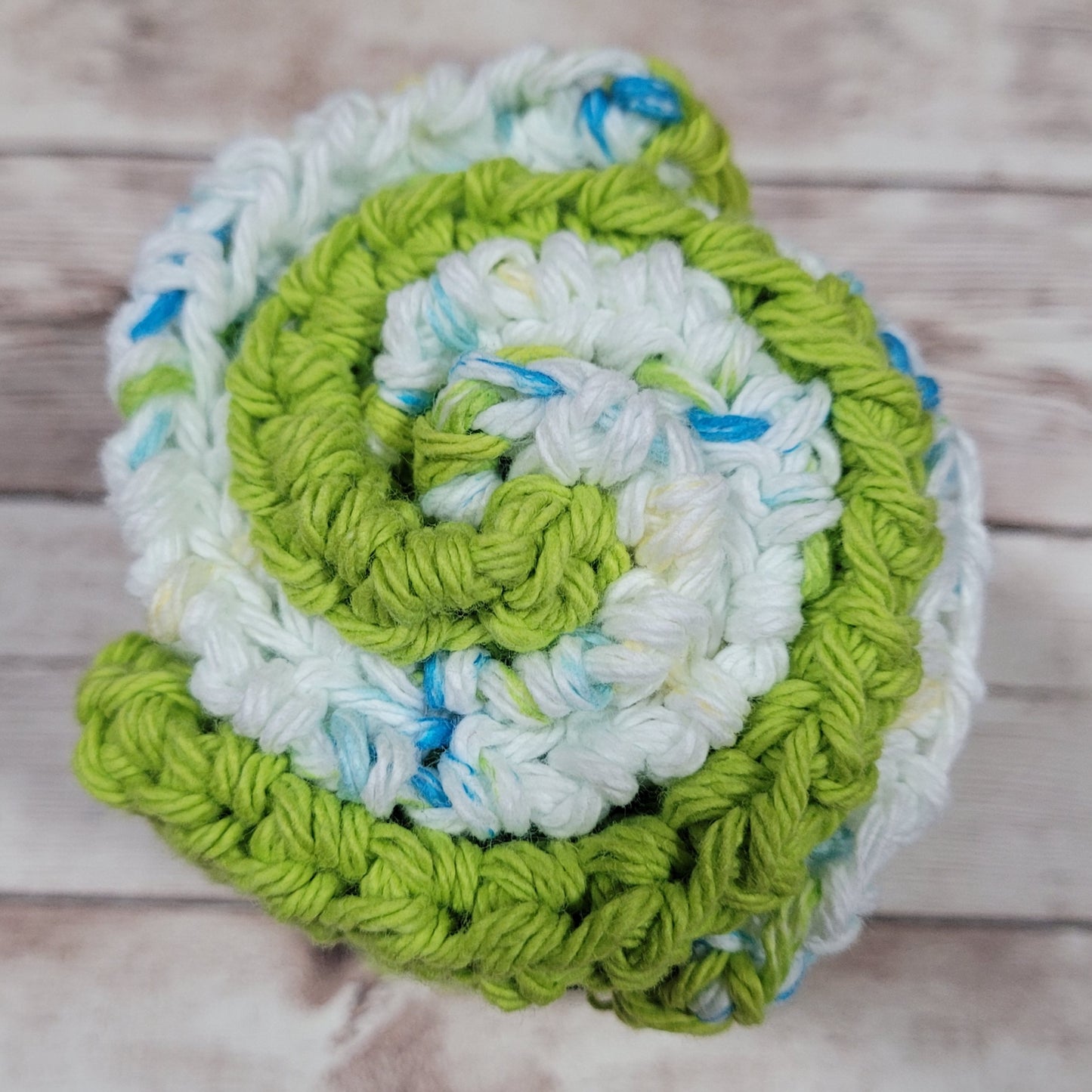 Set of 3 Cotton Washcloths - Lime Accent