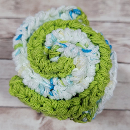 Set of 3 Cotton Washcloths - Lime Accent