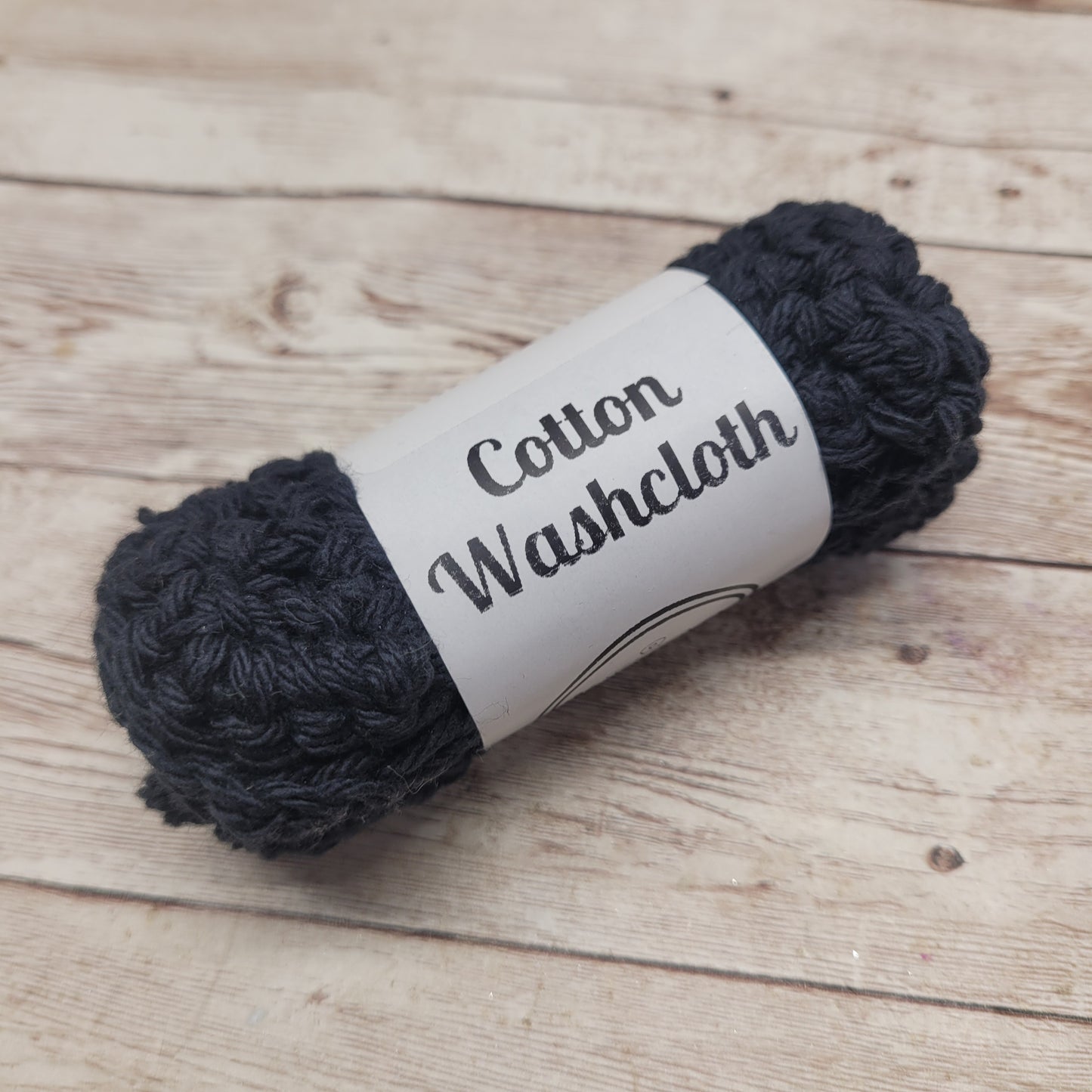 Black Cotton Washcloth