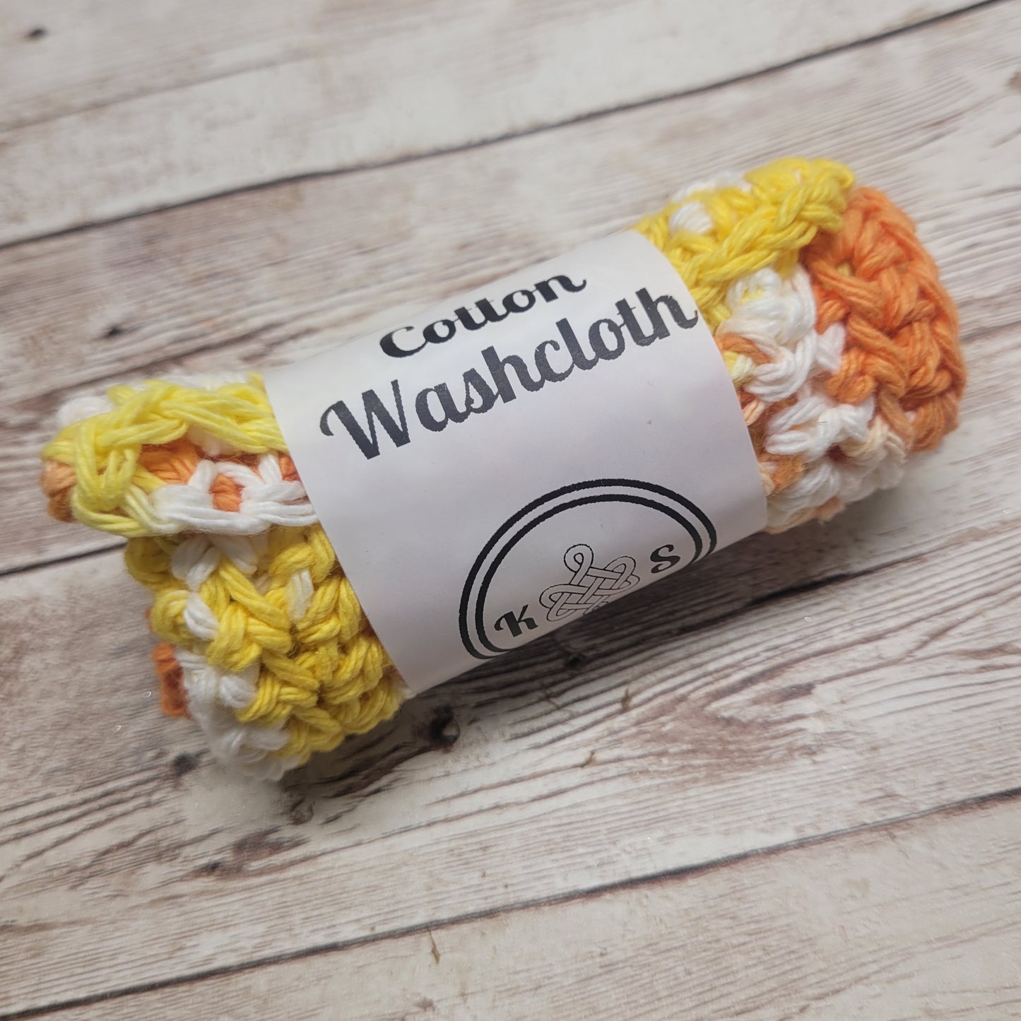 Yellow & Orange Cotton Washcloth