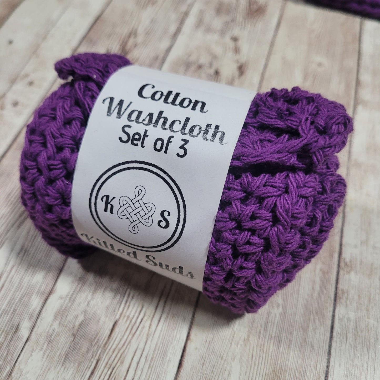 Purple Cotton Washcloth