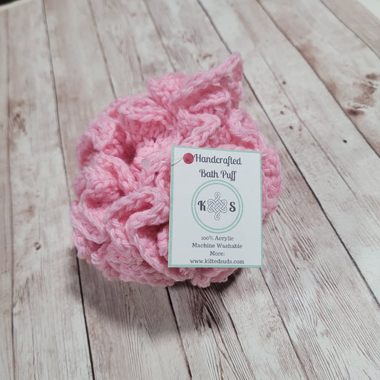 Pale Pink Shower Puff Bath Sponge