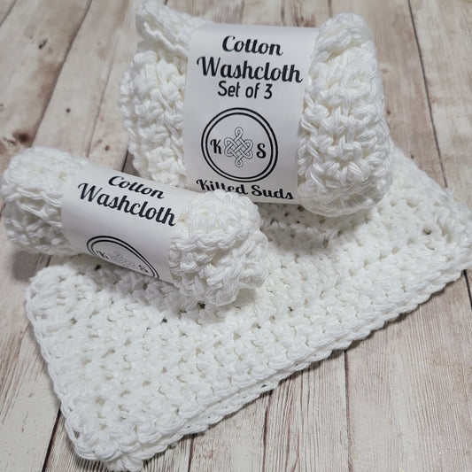 White Cotton Washcloth