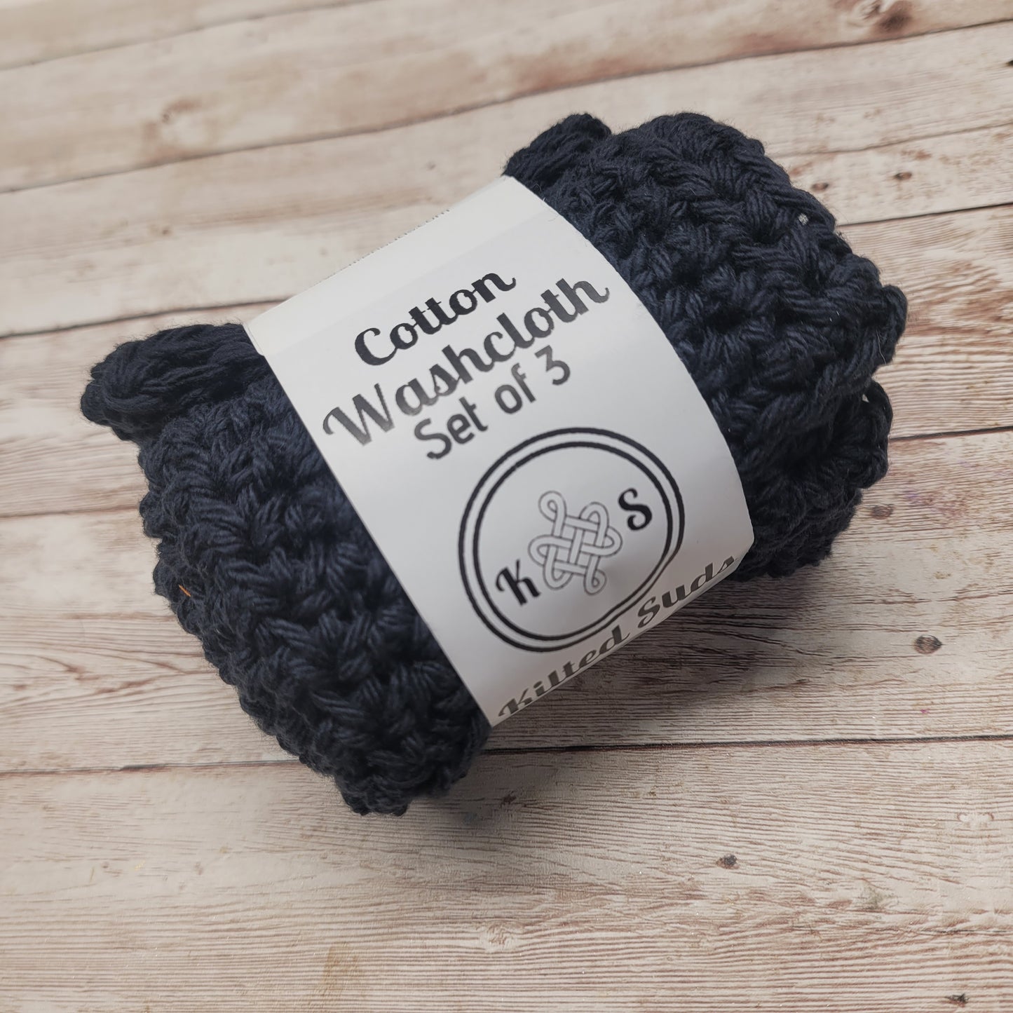 Black Cotton Washcloth