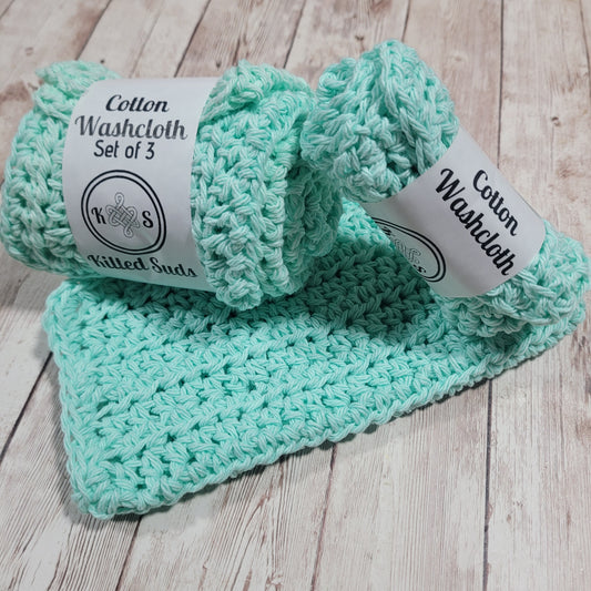 Mint Cotton Washcloth