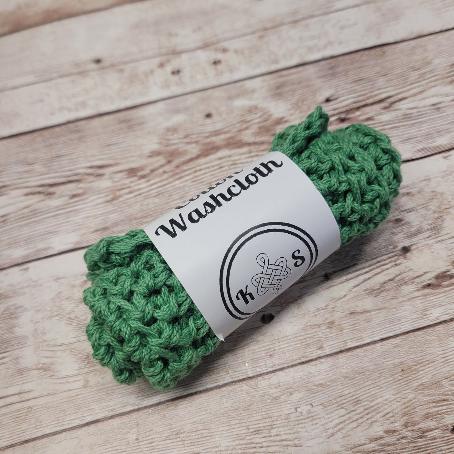 Moss Green Cotton Washcloth