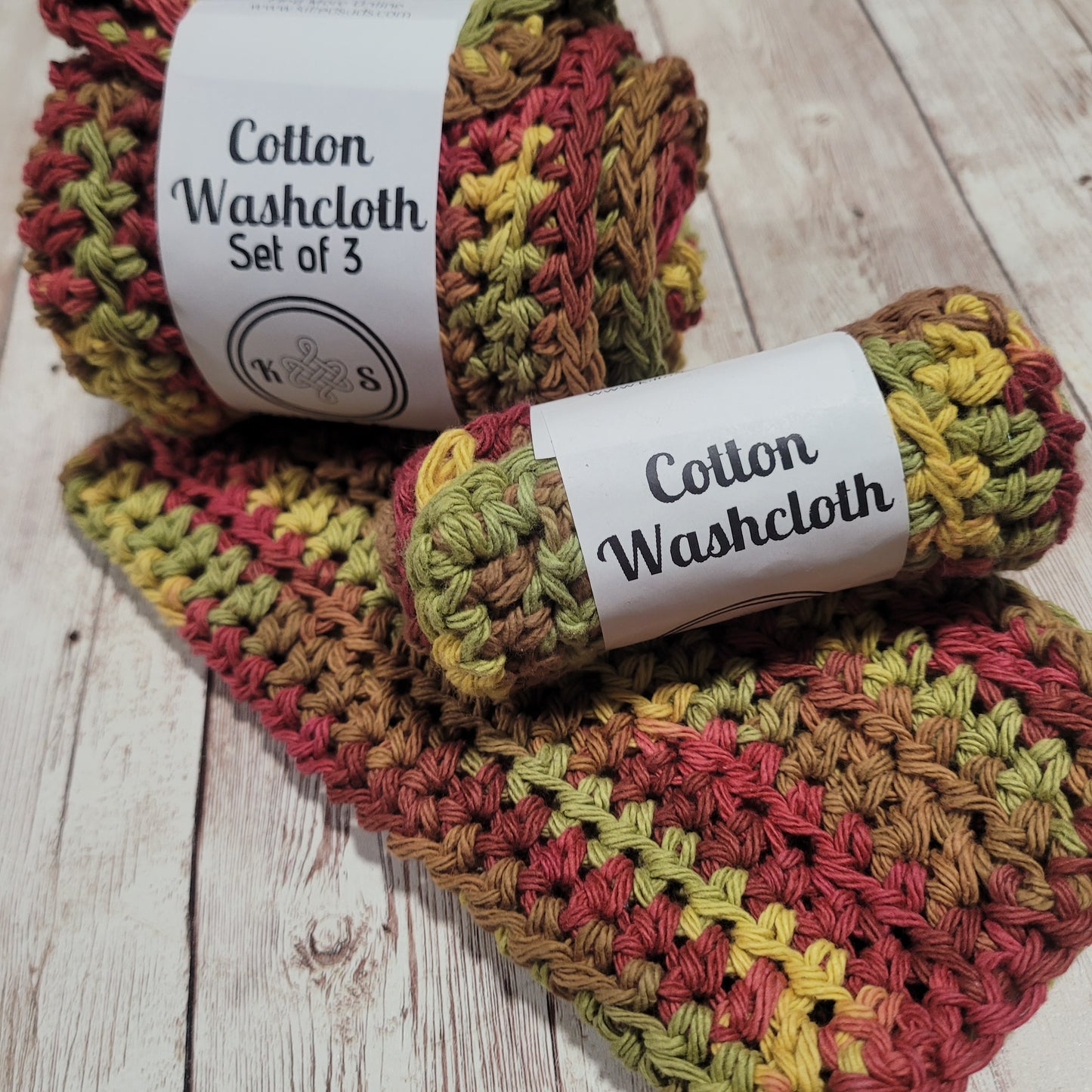 Autumn Leaves Cotton Washcloth