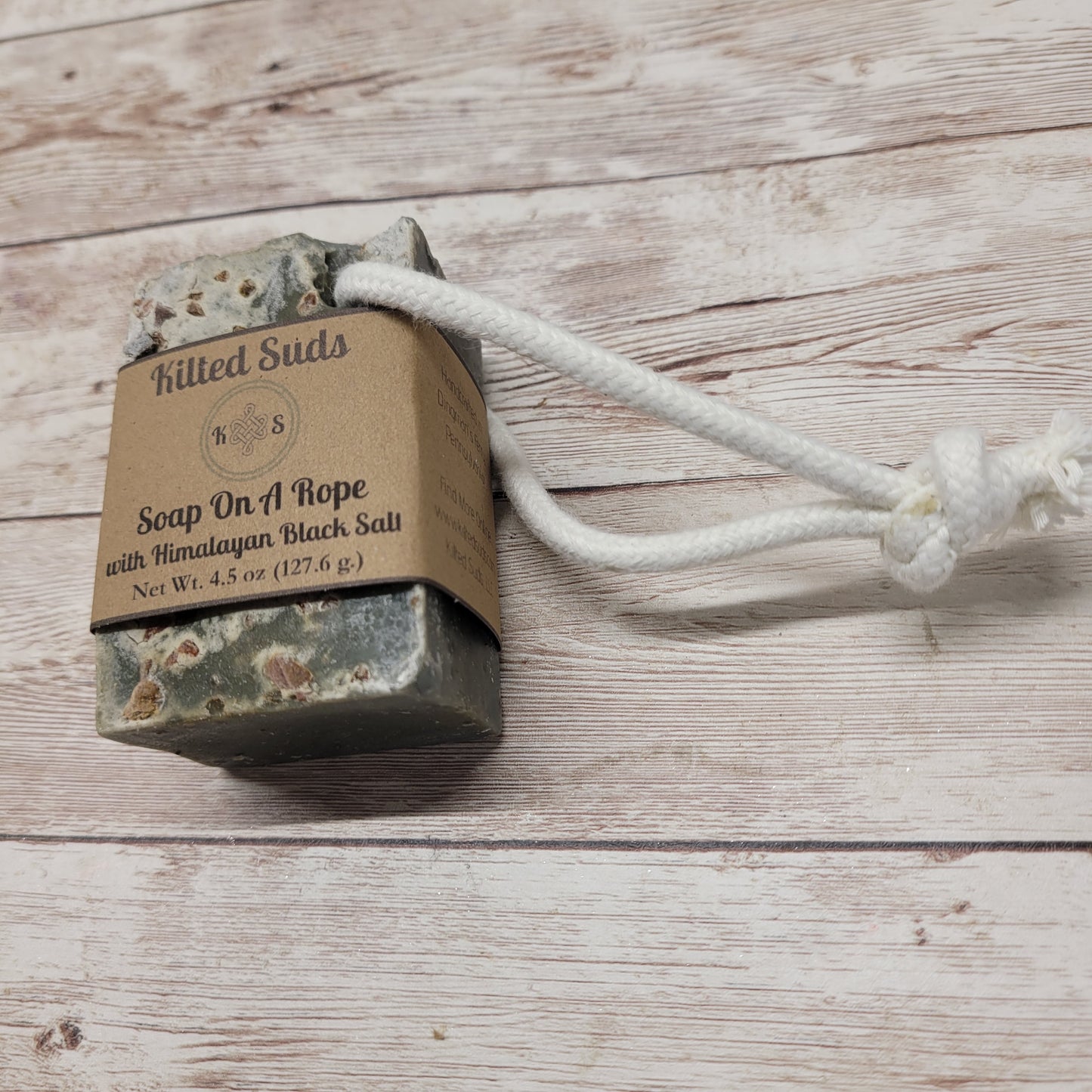 Charcoal & Black Salt Soap On A Rope