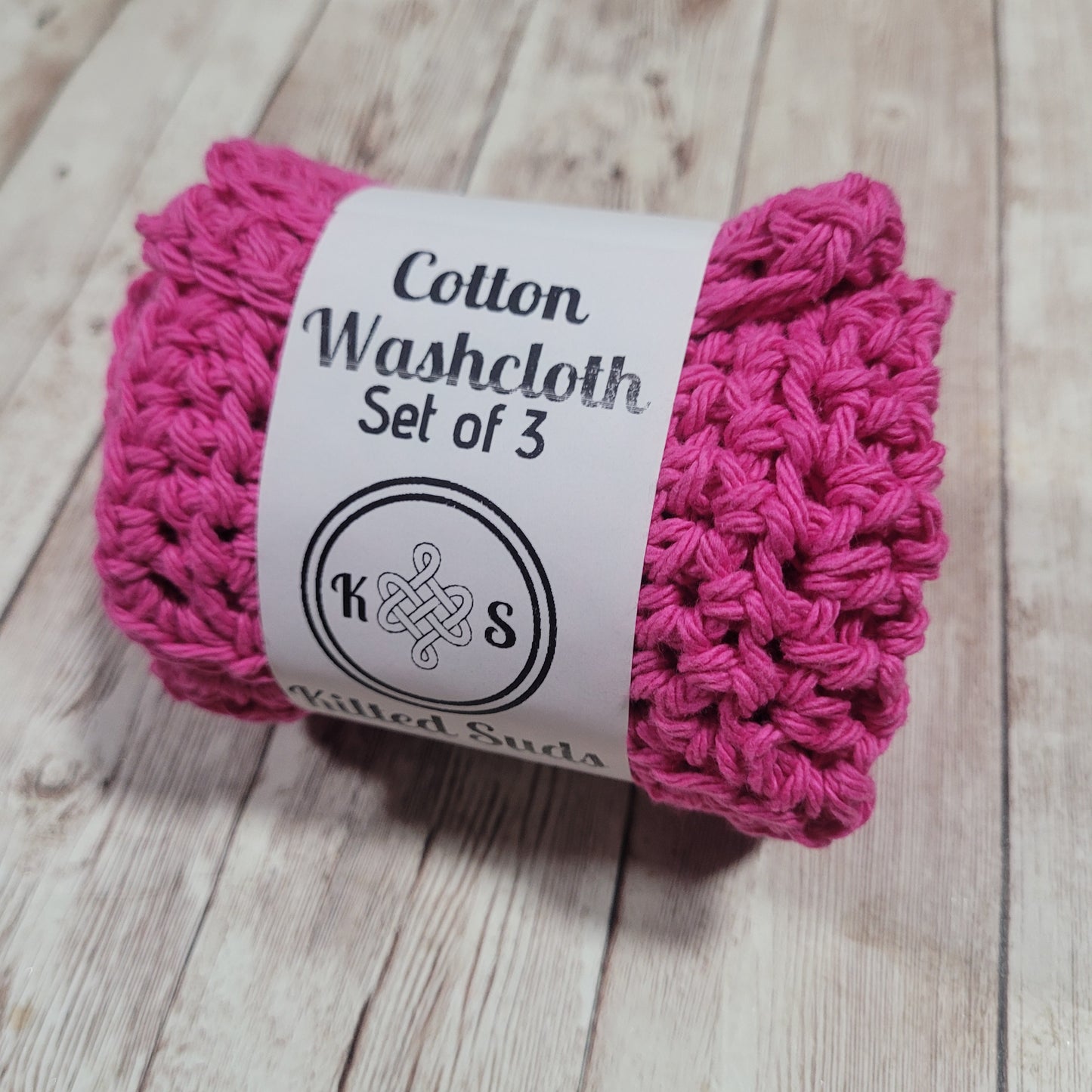 Hot Pink Cotton Washcloth