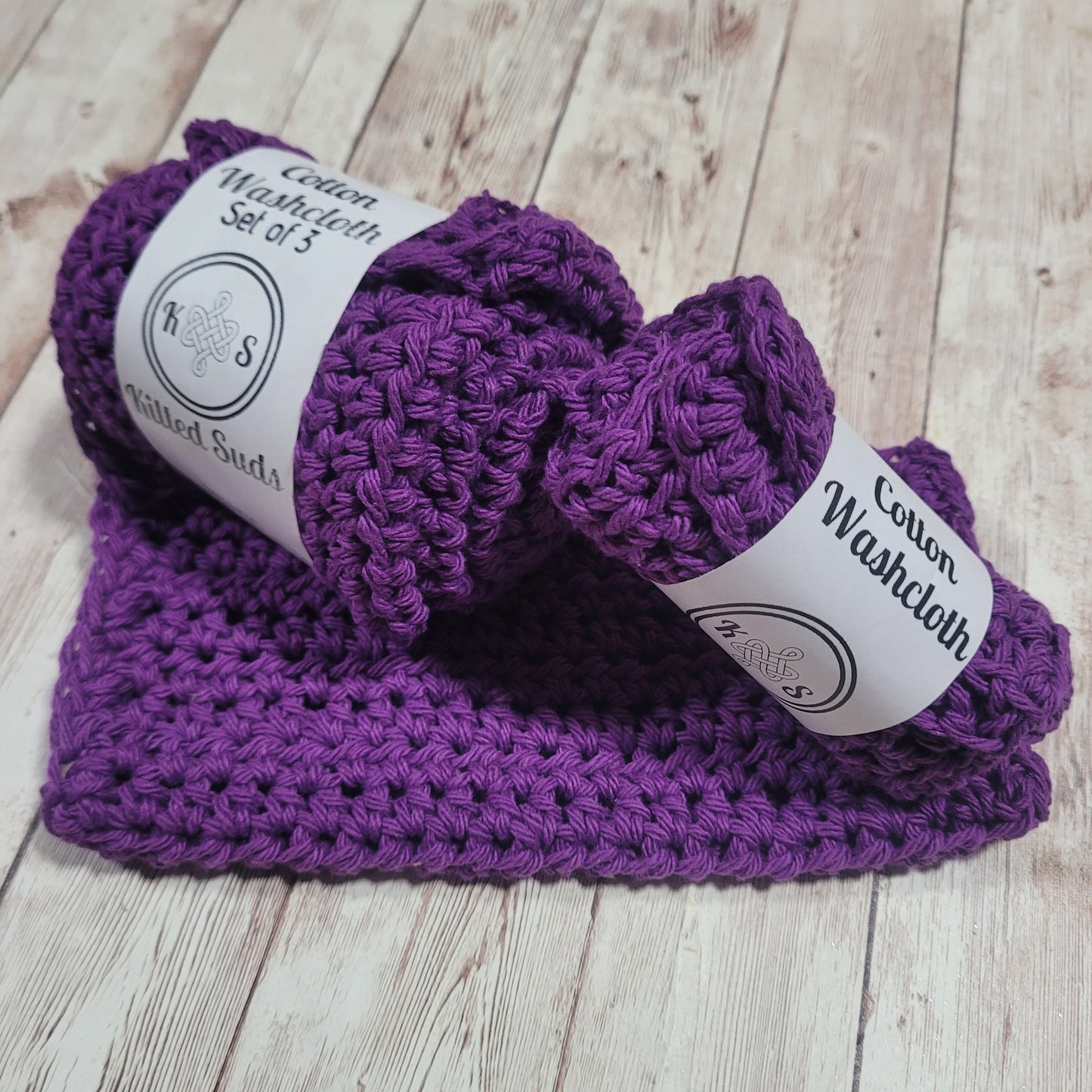 Purple Cotton Washcloth