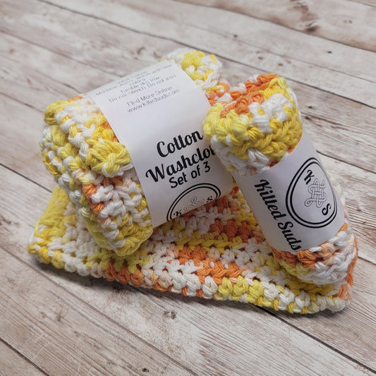 Yellow & Orange Cotton Washcloth