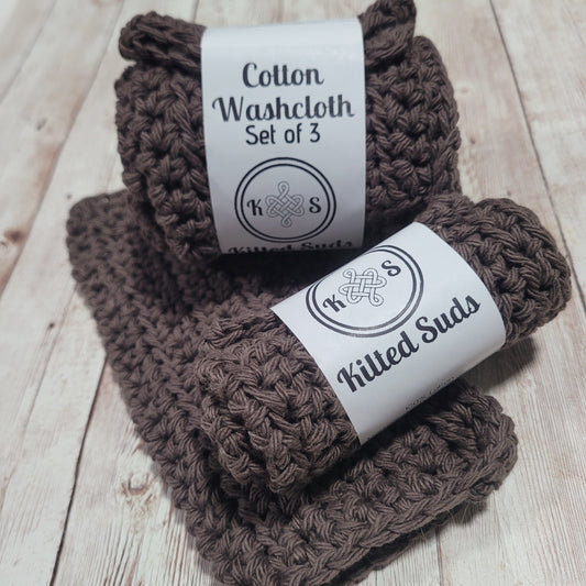 Brown Cotton Washcloth