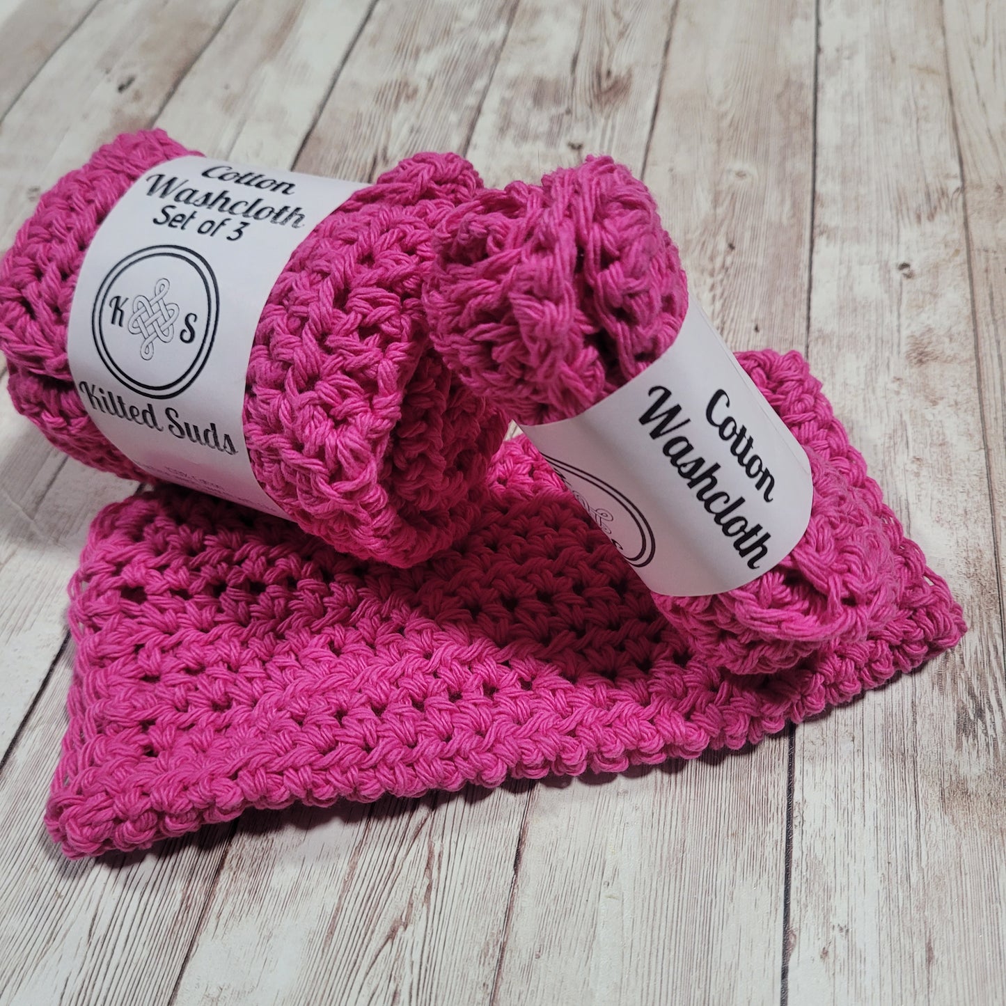 Hot Pink Cotton Washcloth