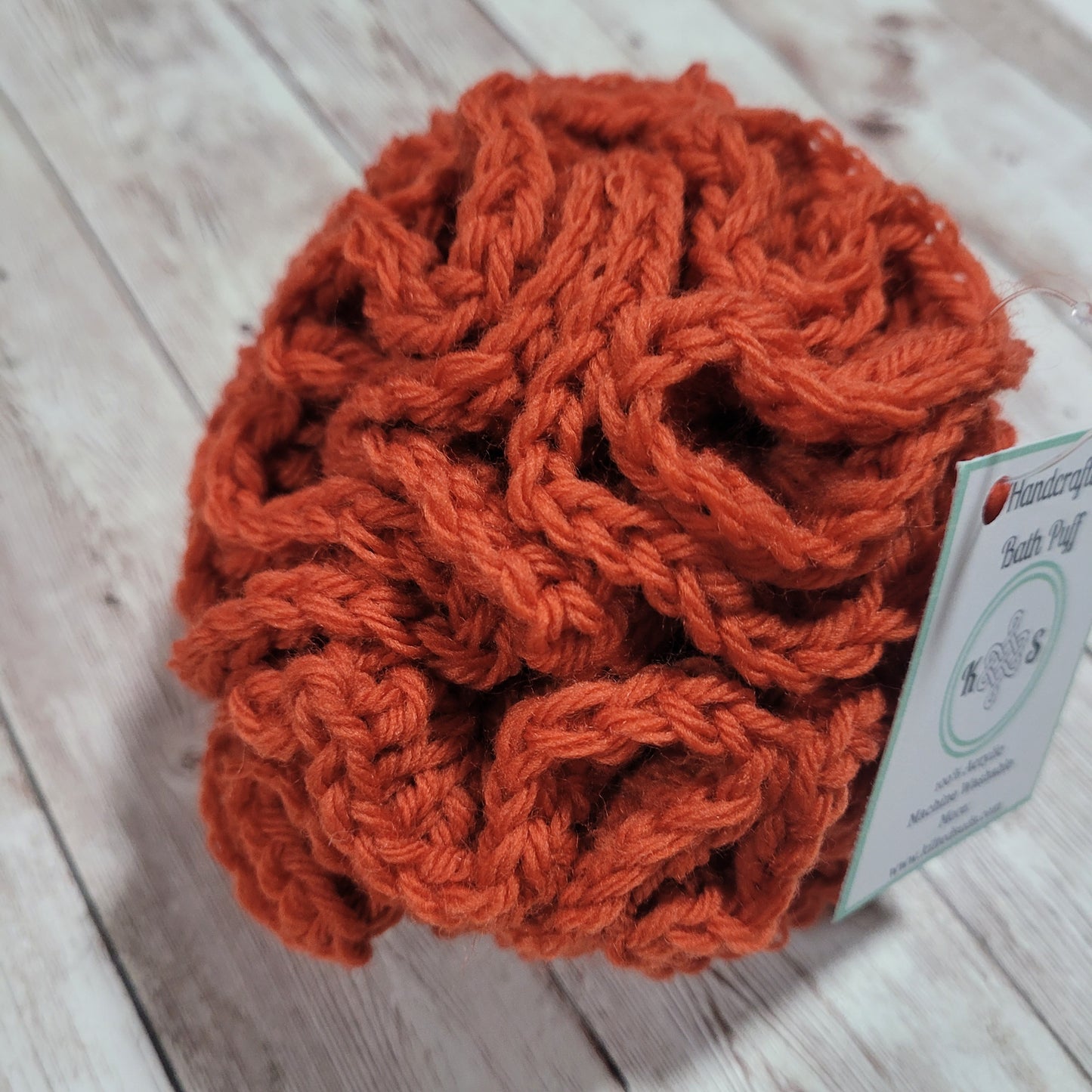 Burnt Orange Shower Puff Bath Sponge
