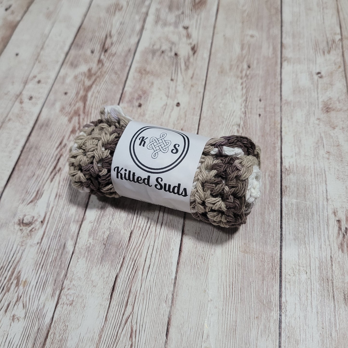 Brown & Beige Cotton Washcloth