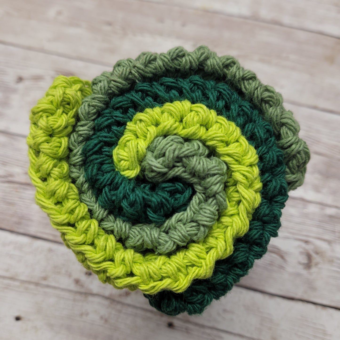 Set of 3 Cotton Washcloths - Greens